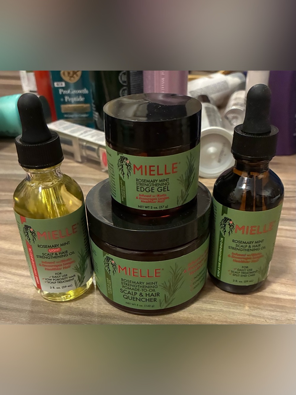 Mielle Rosemary Mint Hair Growth Bundle 4pc NEW